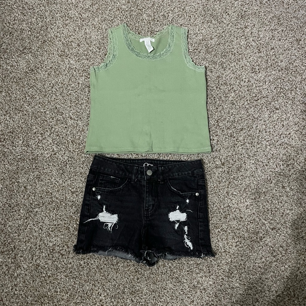 Girls big kid size 10/12 shorts outfit